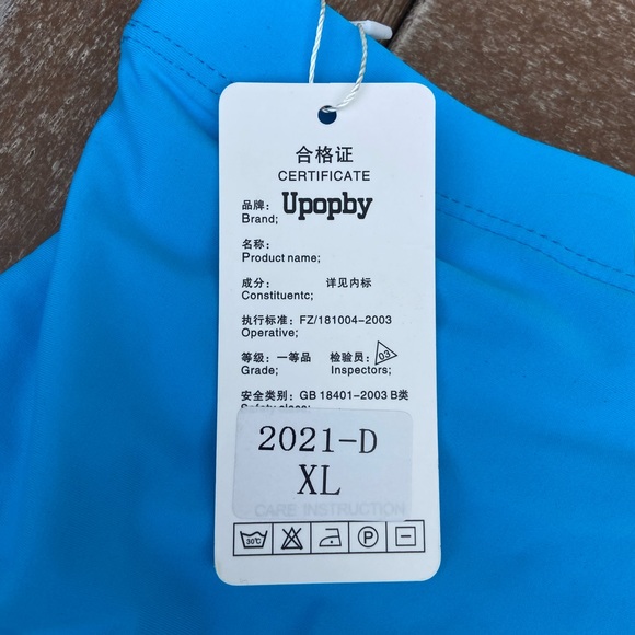 High Waisted Swimsuit Bikini Bottoms Tummy Control XL Blue - Picture 3 of 10